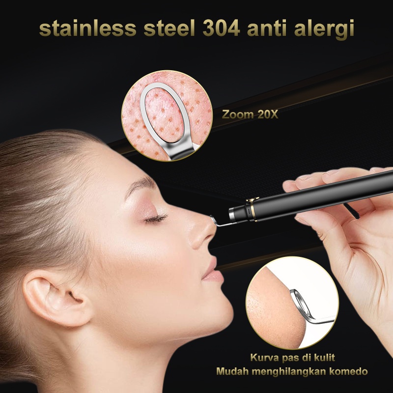 AmazeFan Penghilang Komedo Visual Alat penghilang komed Elektrik pembersih komedo 500W Kamera komedo hidung 20x Zoom&amp;WIFI Visualisasi penghilang komedo Listrik Wajah Blackhead Remover alat komedo Waterproof&amp;Tutup Magnetik Alat Pembersih Wajah