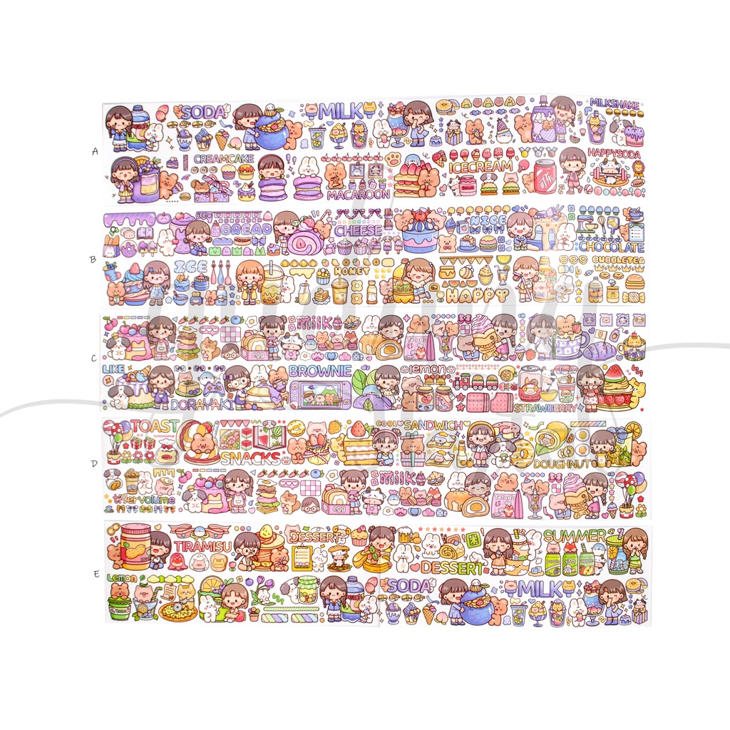 Stiker Washi Lembaran Sweets Girls Sticker Motif Cewek Manis DIY Scrapbook GH 303423