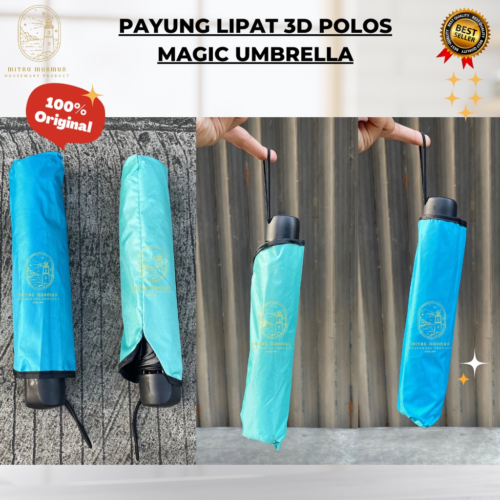 SALE!! PAYUNG MAGIC 3D LIPAT / UMBRELLA PORTABLE / PAYUNG HUJAN ANTI SINAR MATAHARI UV / PAYUNG LIPAT 3D MOTIF