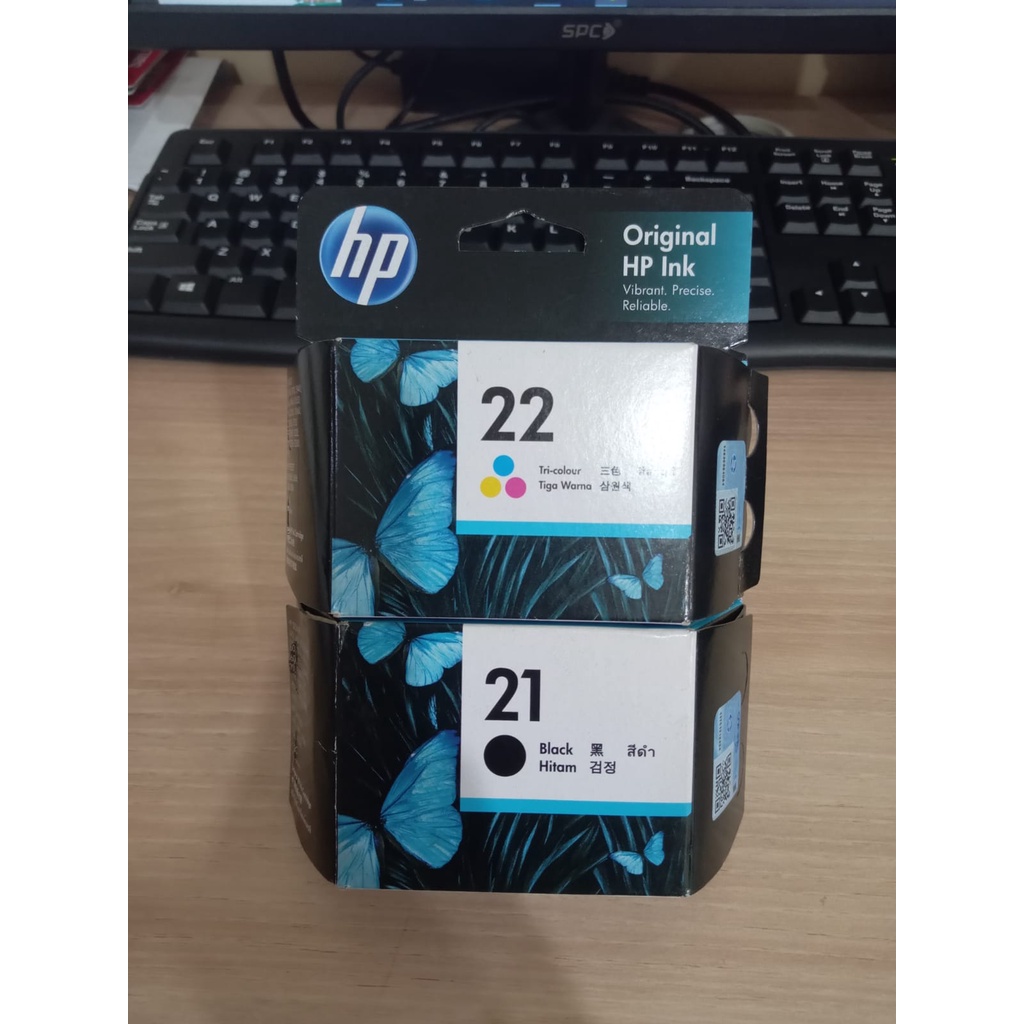 Tinta Cartridge HP 21 Black &amp; HP 22 Color Original