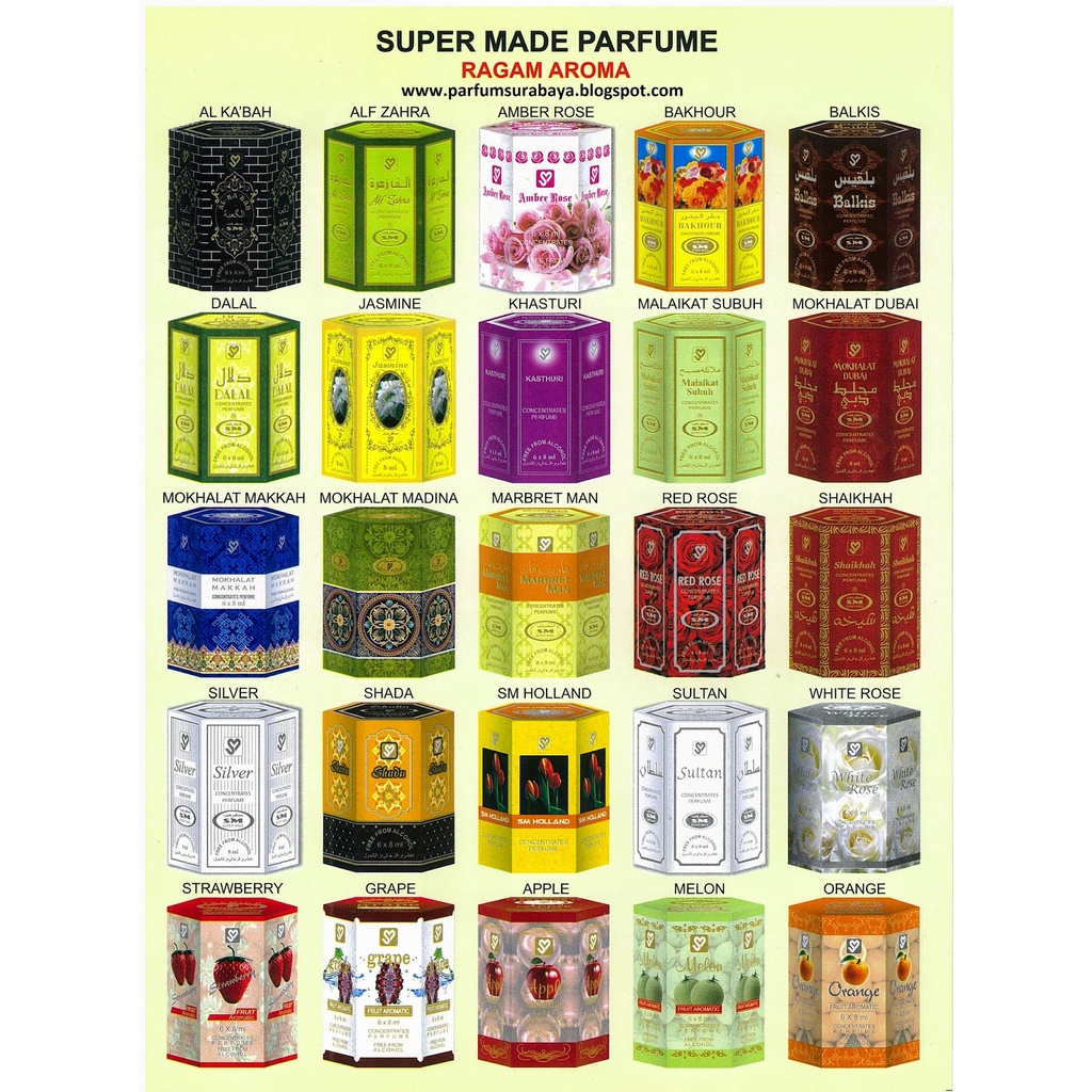 parfum supermade 6ml/8ml aroma mirip al rehab bisa campur Harga grosir PROMO!!