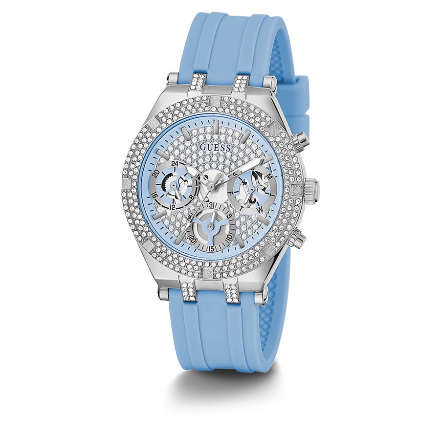 GUESS GW0407L1 Original HEIRESS Jam Tangan Wanita Analog Rubber Biru