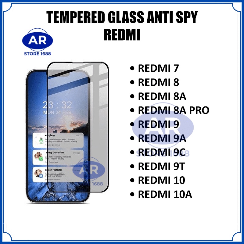 TEMPERED GLASS CERAMIC SPY ANTIGORES KACA KOMPATIBEL XIAOMI REDMI A1/4A/4X/5/5A/6/6A/6X/6 PRO/7/7A/8/8A/8A PRO/9/9A/9C/9T/10/10A/10C