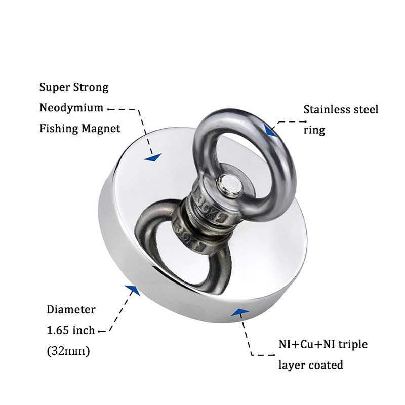 (BISA COD) FTIHSHP LIXIU Magnet Gantungan Round Hook Strong Neodymium 32mm - D32