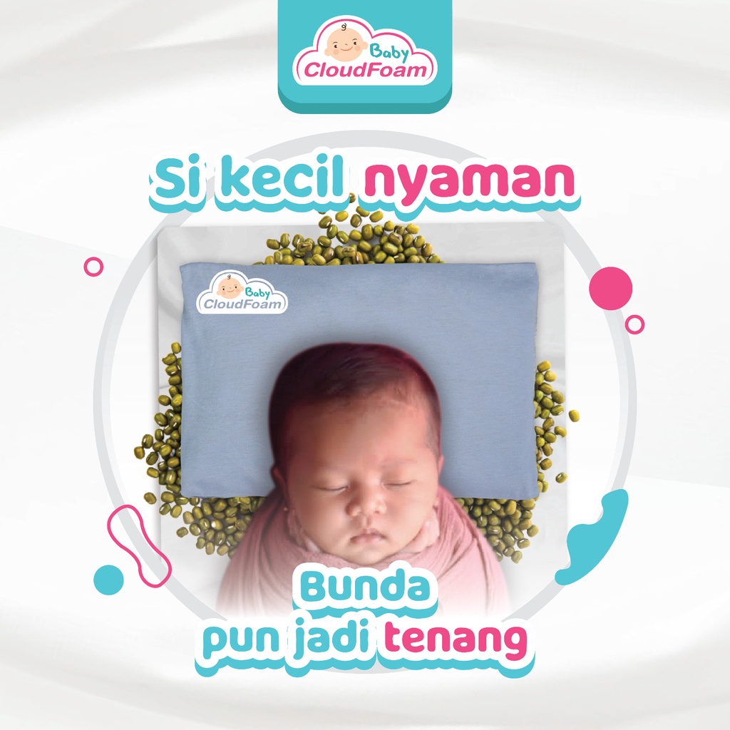 Baby Cloudfoam Bantal Anti Peyang Bayi Gratis Cetak Nama