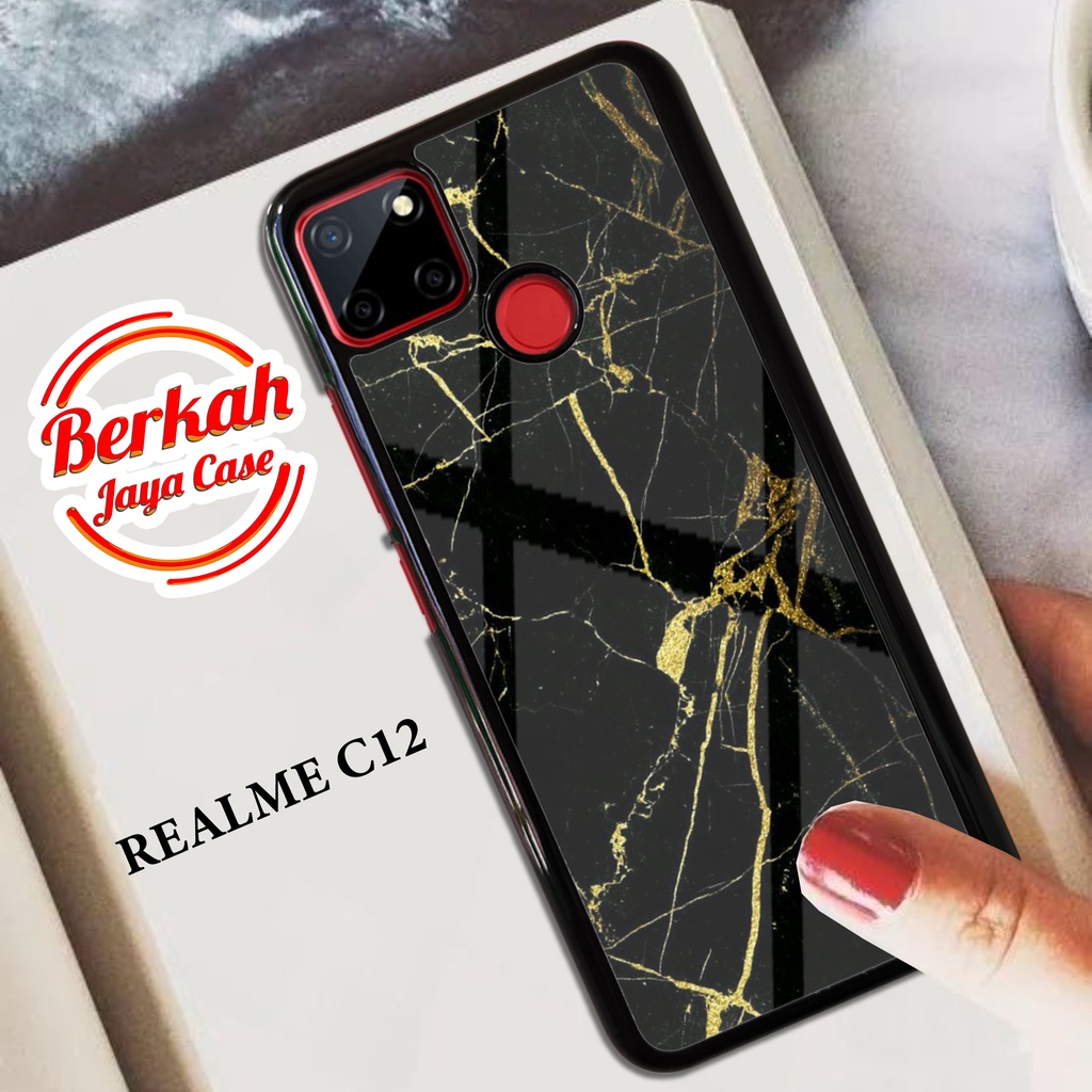 Case REALME C12 Casing REALME C12 Case MARBLE Casing Terlaris Case Keren Casing Hardcase premium Cas