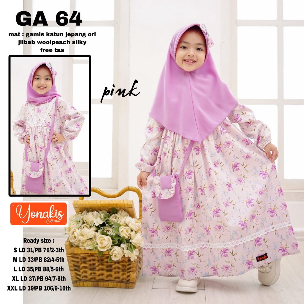 Gamis Anak Motif Katun Jepang Ori coco untuk Baju Lebaran