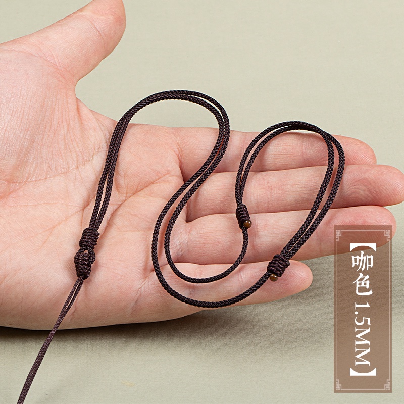 ✕¤Simpul berlian tenunan tangan liontin giok emas lanyard pria dan wanita sederhana liontin giok lio