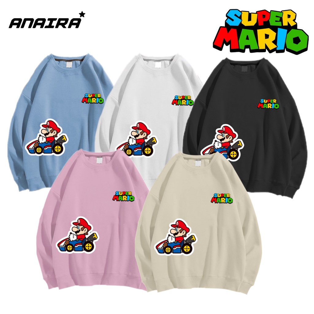 CAR SUPER MARIO SWEATER CREWNECK PRIA WANITA Size M-XXL