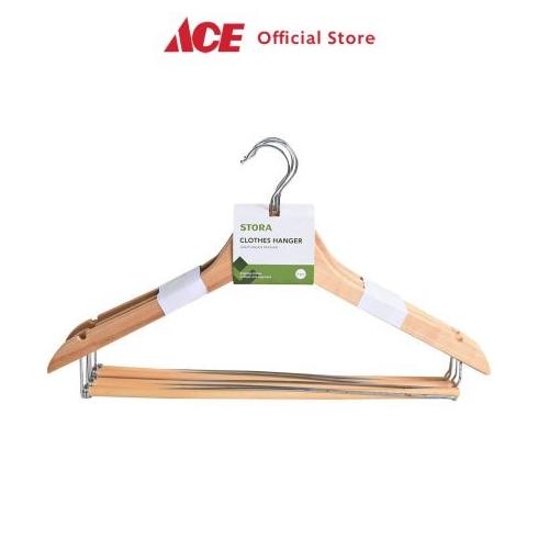SALE NOW ACE - STORA SET 5 PCS HANGER CROSS BAR NATURAL BERKUALITAS