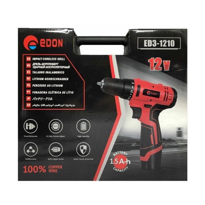 Mesin Bor cordless Edon ED3-1210