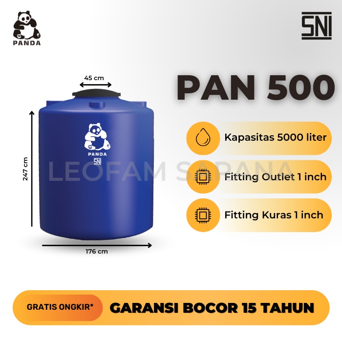 Tangki Toren Tandon Air Panda PAN 500 (5000 liter)