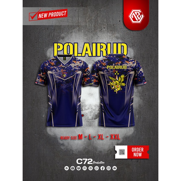 KAOS JERSEY POLAIRUD BIRU FULLPRINT PREMIUM C72 JERSEY