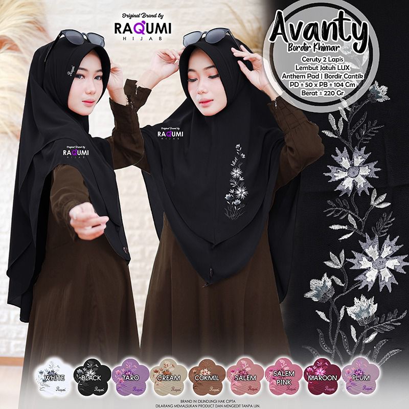Avanty Bordir Khimar By Raqumi