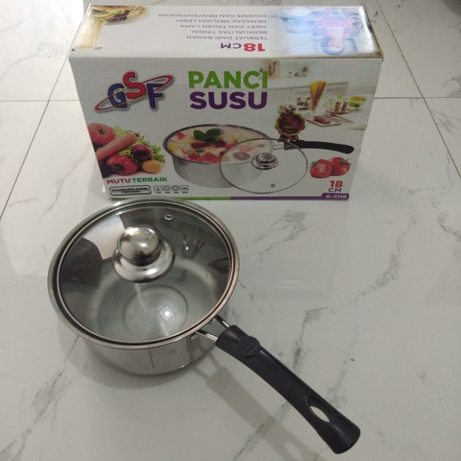 PANCI SUSU GSF G-2118 TUTUP KACA TRANSPARAN - PANCI REBUS STAINLESS BERGARANSI