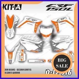 Decal CRF 150 L SUPERMOTO ELEGAN ORANGE PUTIH D-I2-516 1M4R23 perkakas