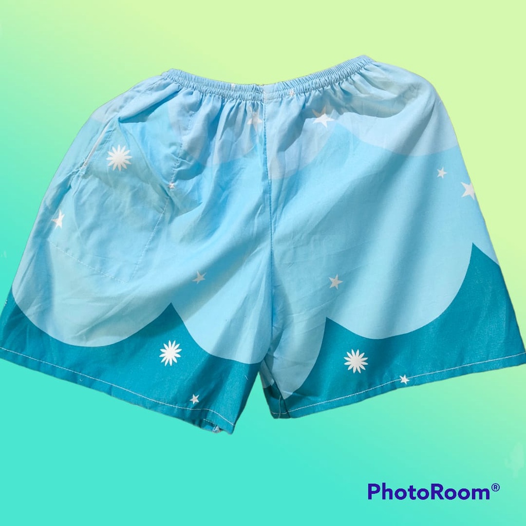 Celana Pendek Boxer Wanita Kolor Motif Cewek Harian Santai Tidur Bahan Katun