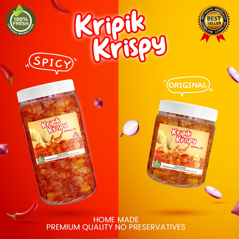 Keripik Kentang Ebi Keripik Krispy Homemade Tanpa Pengawet Premium Quality