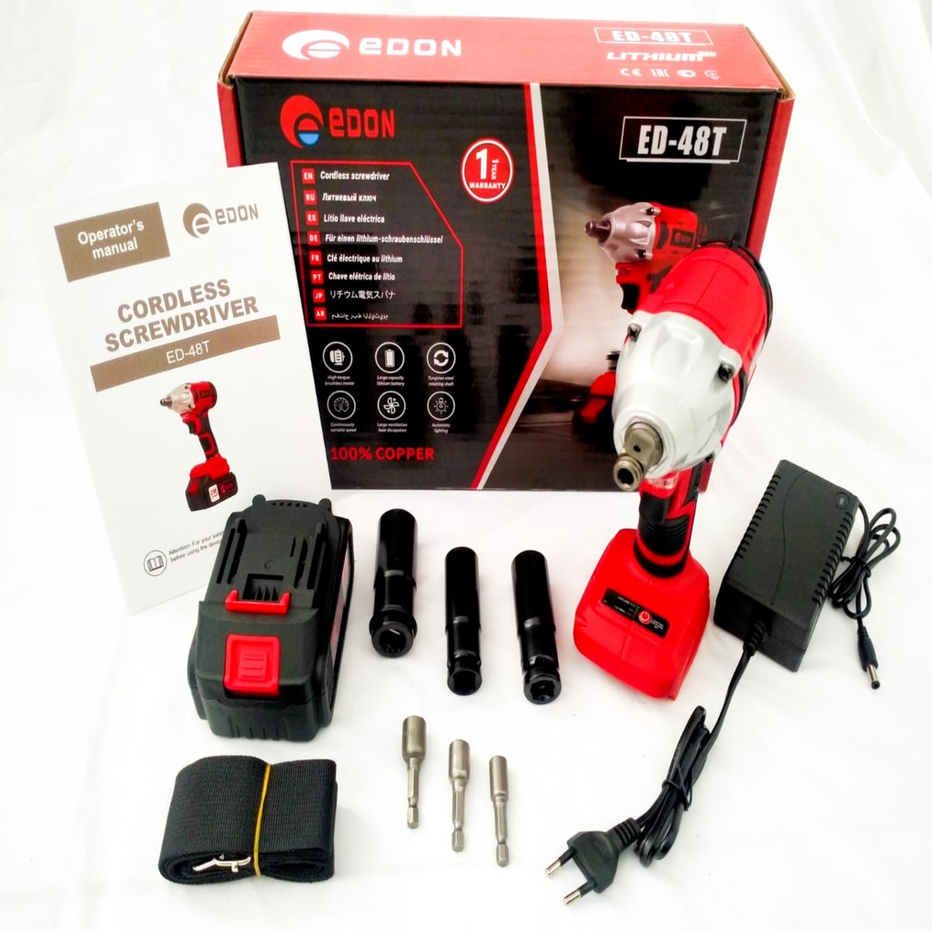 Bor Obeng Bor Baterai 12 Volt Cordless Drill /CORDLESS IMPACT WRECNH Pembuka Baut EDON ED-48T