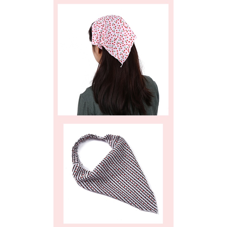 Headband Hairband Bandana Elastis Triangular Scarf Hair Band Amazon Headwear Hair Band Ladies Anti-smoke Kitchen Triangular Turban Pita Rambut aksesoris Rambut