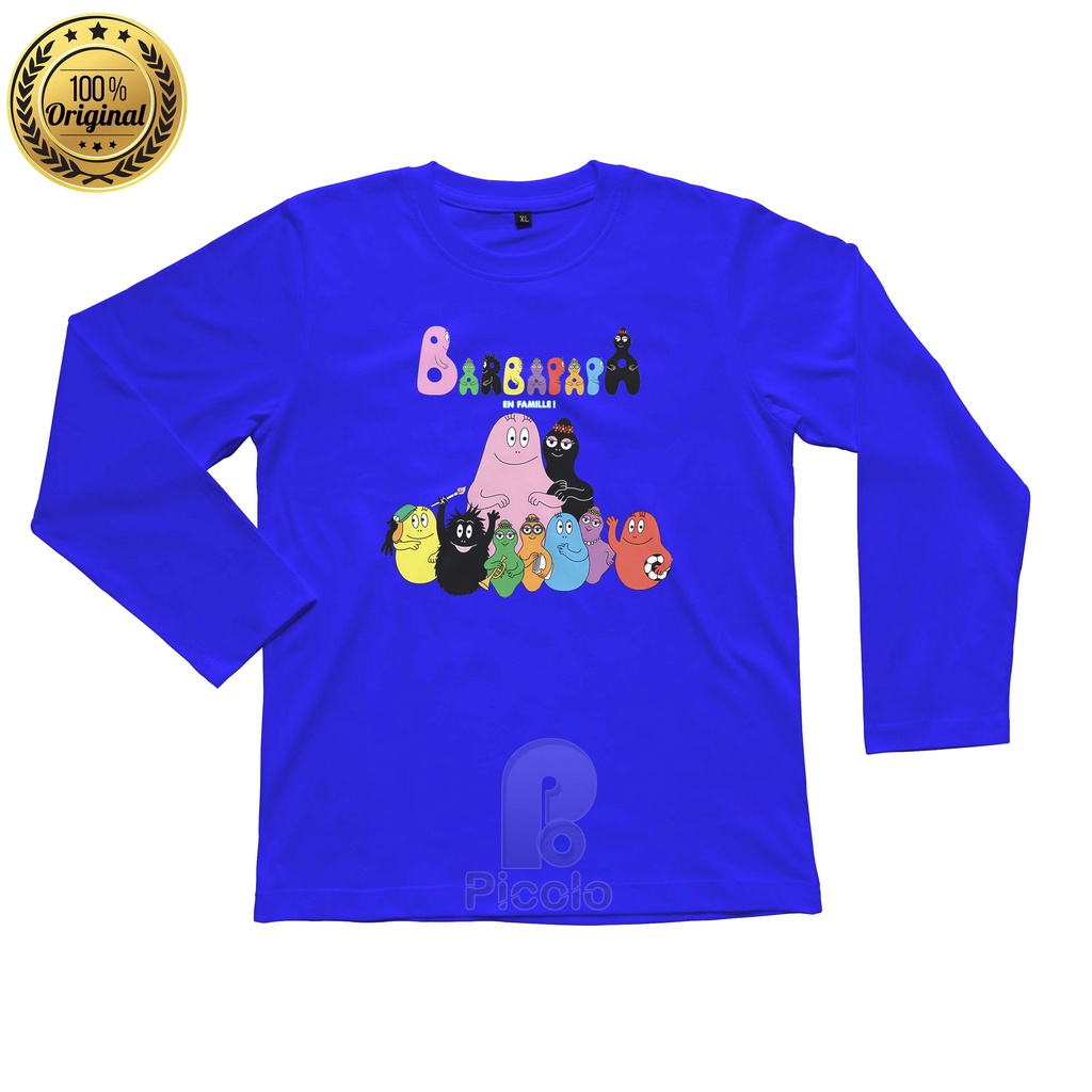 (FREE NAMA) BAJU KAOS ATASAN LENGAN PANJANG ANAK MOTIF KARTUN BARBAPAPA UNISEX Bahan COTTUN