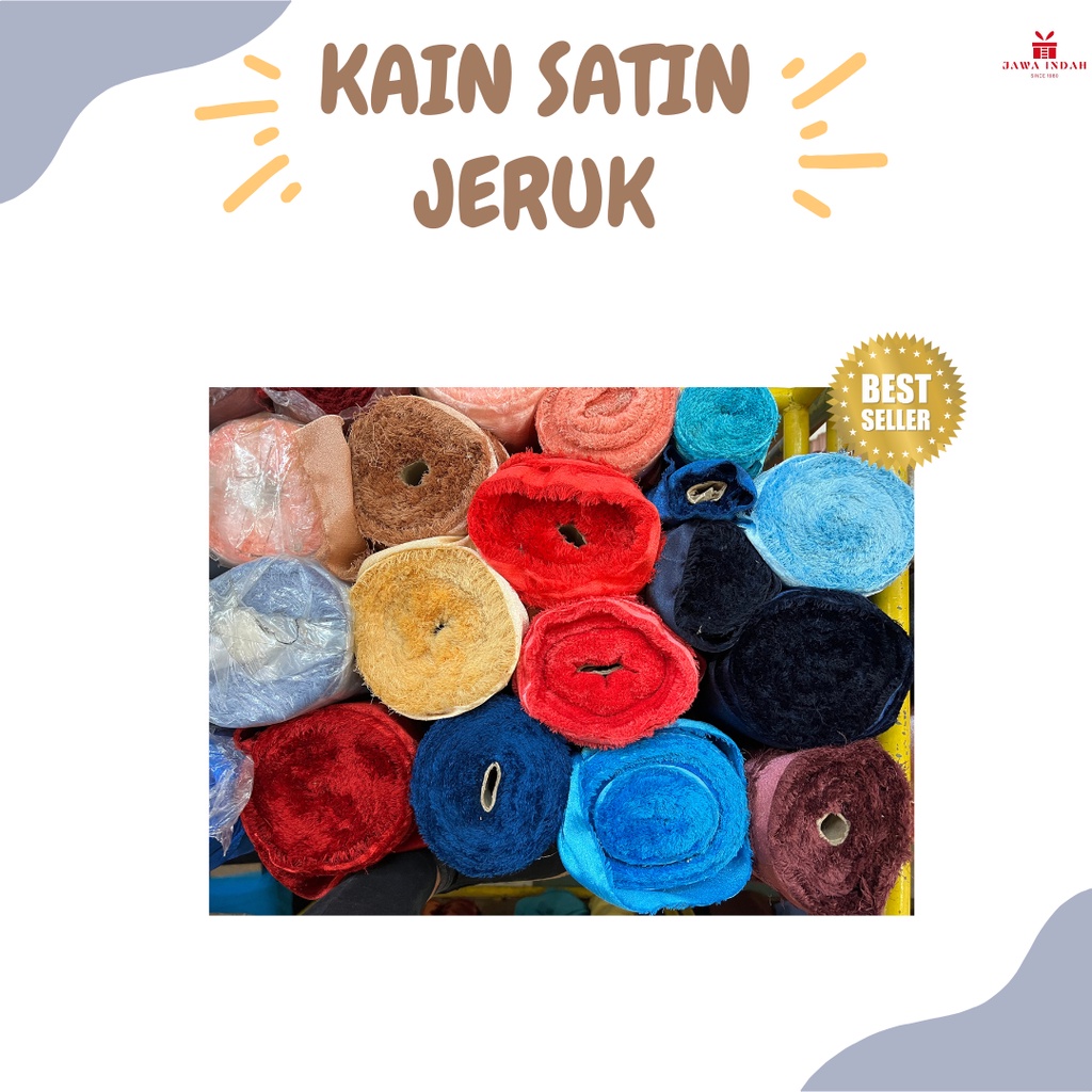 KAIN BAHAN SATIN JERUK 1/2 METER