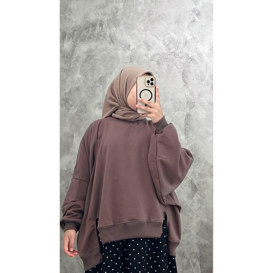 BTWNG SLIT XXXL SWEATER OVERSIZE CREWNECK JUMBO WANITA