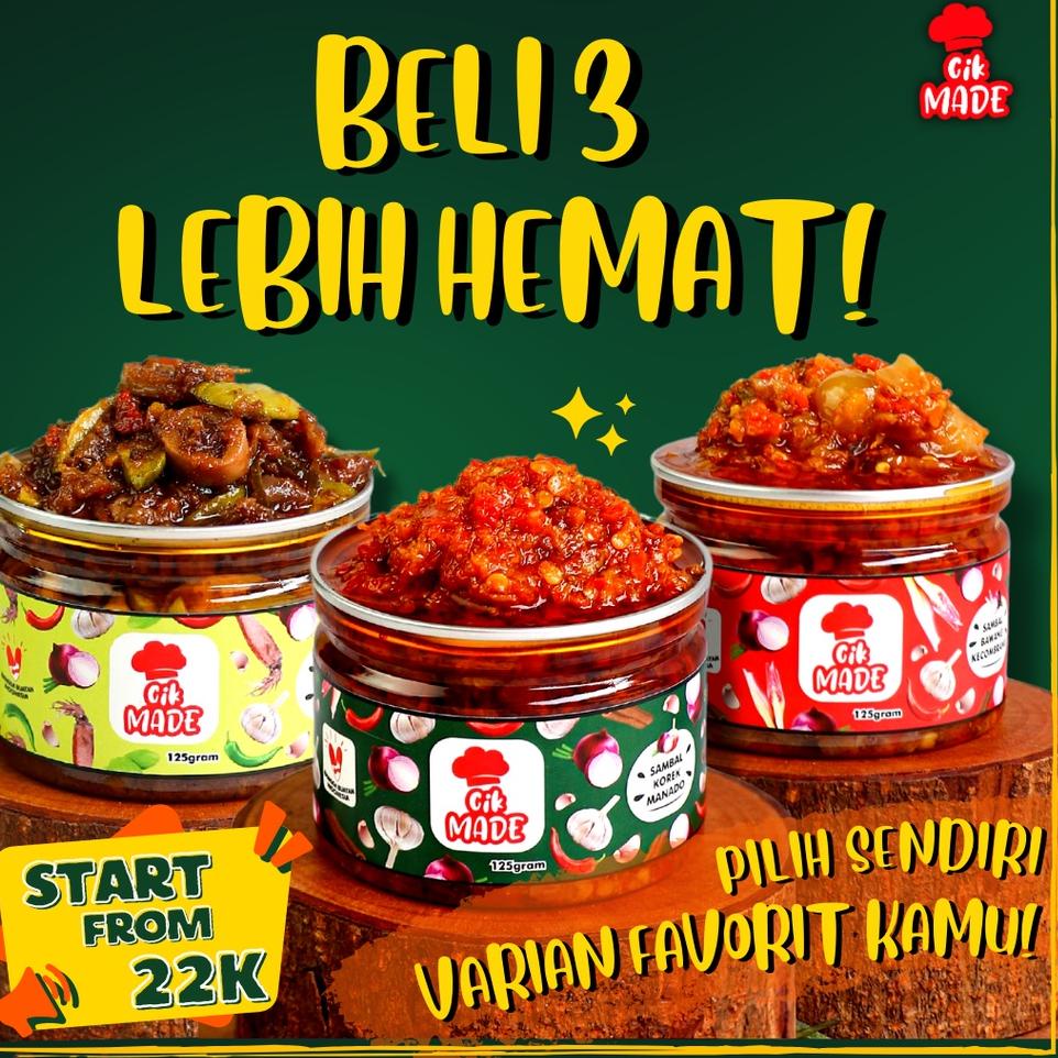 

☄️NEW✨ PAKET HEMAT ISI 3 – SAMBAL CIK MADE