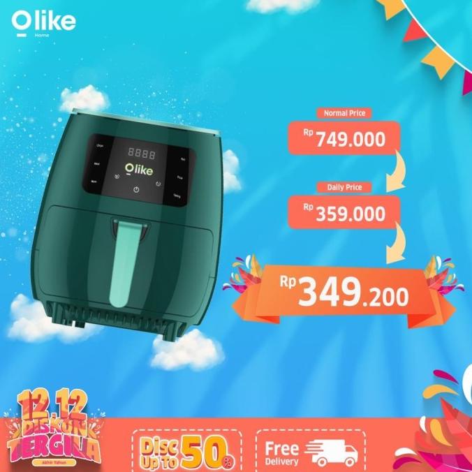 Olike Home Digital Air Fryer Low Power 800Watt 4.5L Kapasitas Besar Paramita.03
