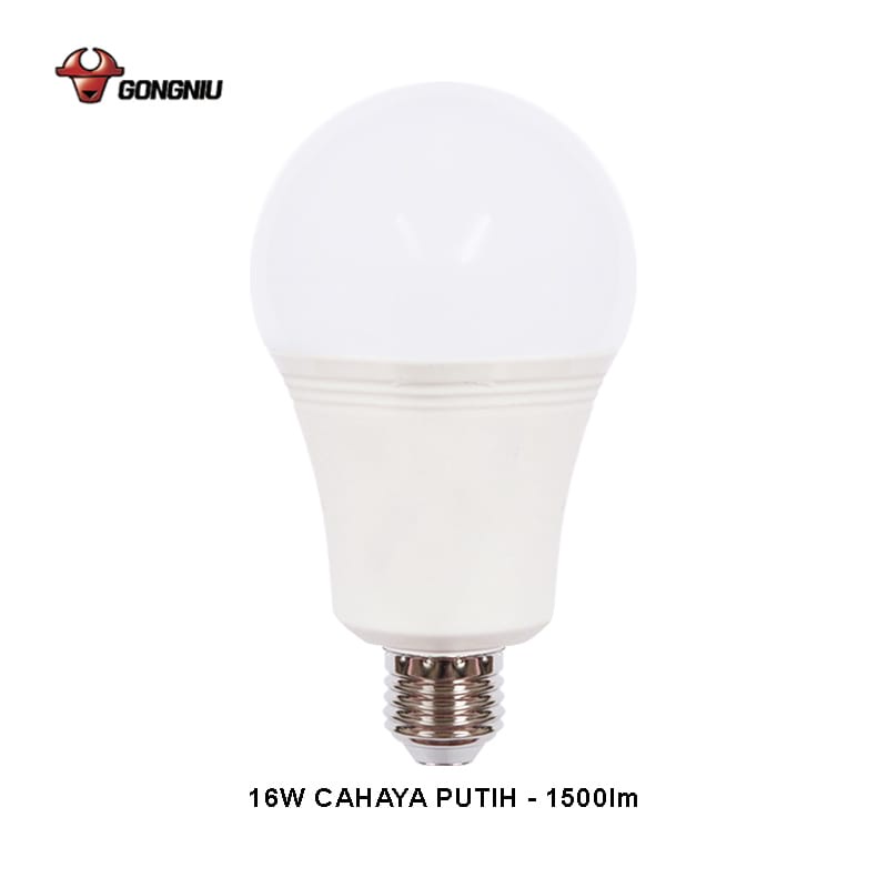 A_   GONGNIU Lampu led bohlam 16 watt cahaya putih ( 6500K ) lumen 1500lm