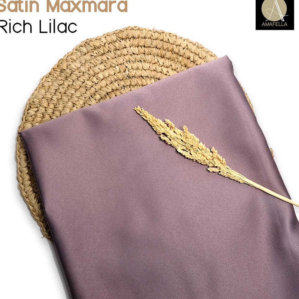 PALING AMPUH✌️>>> 1/2 meter Kain Satin Maxmara / Sateen Velvet Premium Warna Ungu Rich Lilac / Taro
