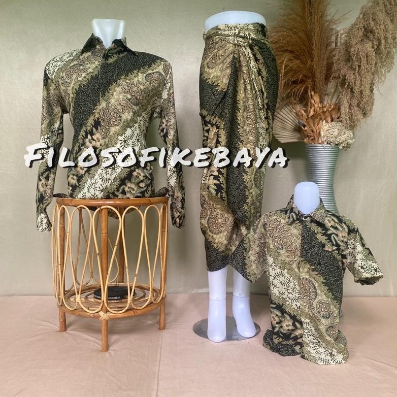 Ready Stok ( CM2 HIJAU SAGE ) BATIK COUPLE AYAH DAN ANAK LAKI LAKI BAJU COUPLE KELUARGA BATIK COUPLE