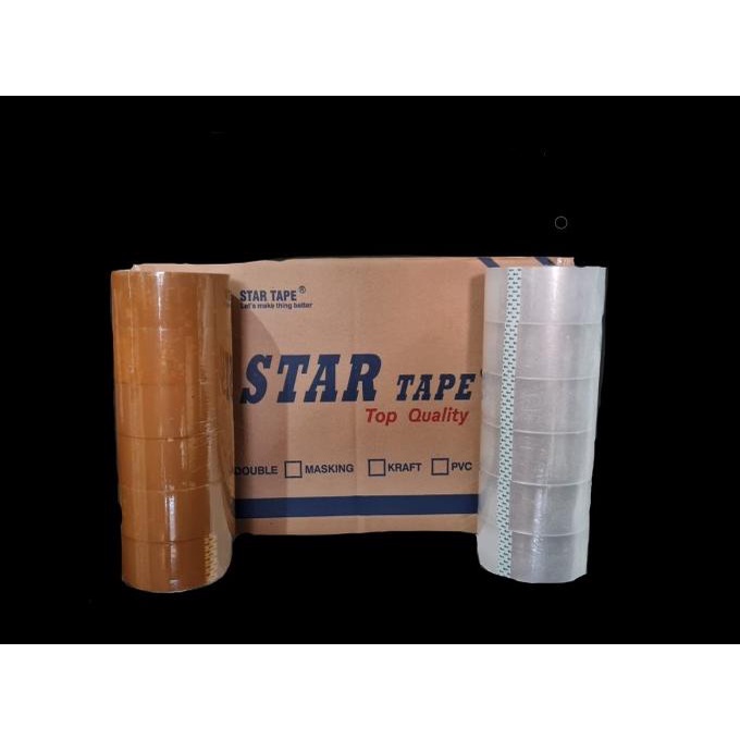 

Isolasi / lakban / Selotip Bening Coklat 45 mm x 90 Yard DOS 72 Roll JUAL