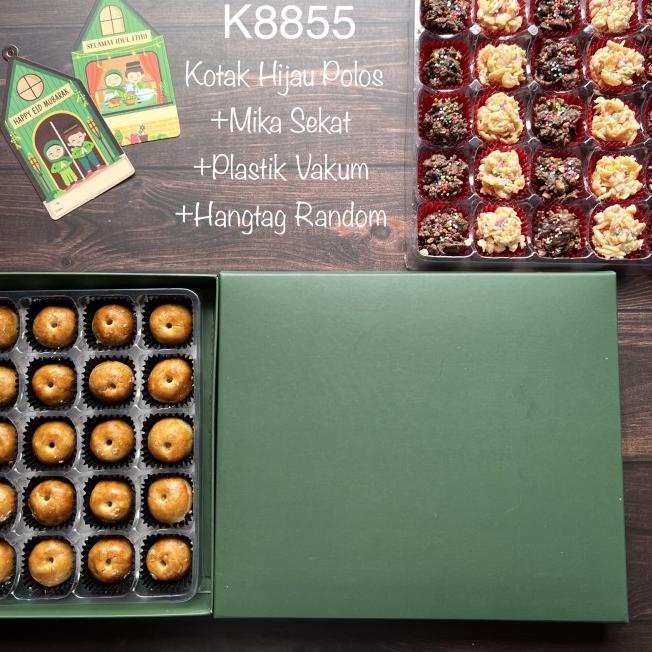 

Super Bahan 10pcs K8855 Kotak polos HIJAU +Mika Sekat | K88 Box nastar| Lapis| CEK VARIAN