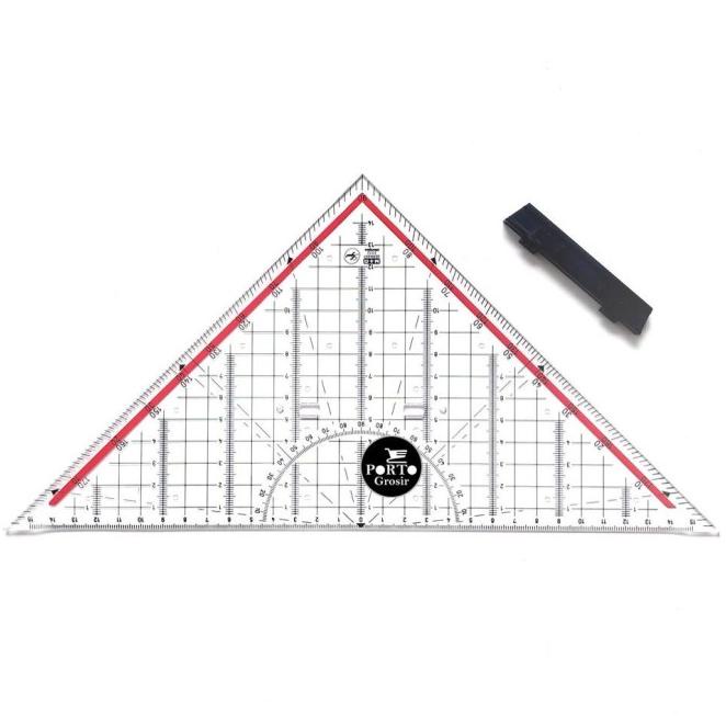 

Penggaris Segitiga Pegangan Mor (M+R) 32Cm Technical Triangle Ruler