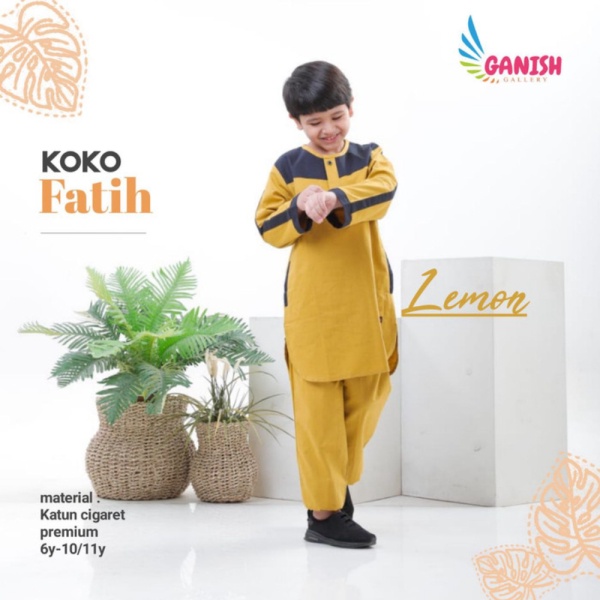 baju muslim Baju koko anak terbaru baju Muslim anak laki warna putih katun premium - LEMON 4 Murah B