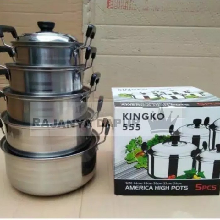 Panci kingko 555 steamer - panci set stainless 555