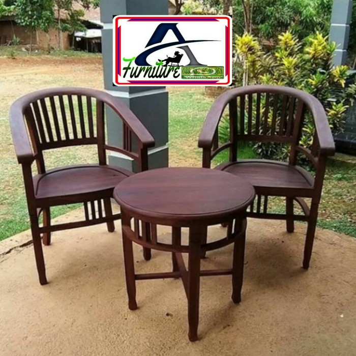 OM1 kursi teras kursi tamu kursi makan kursi jati dipan lemari sofa bangku - Cokelat