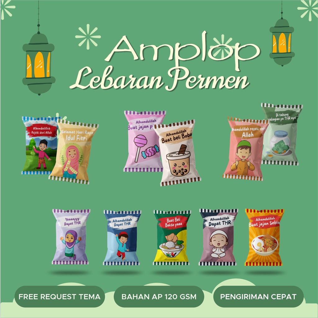 

12 pcs (1 PACK) Amplop Permen Lebaran Lucu dan unik