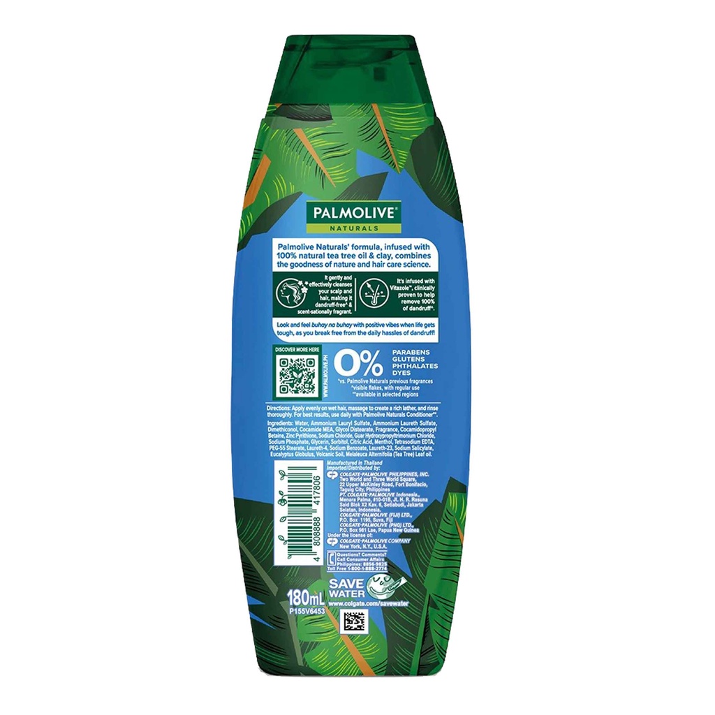 Palmolive Shampo/ Anti Dandruff/ Tea Tree Oil/ Scalp Health/180ml
