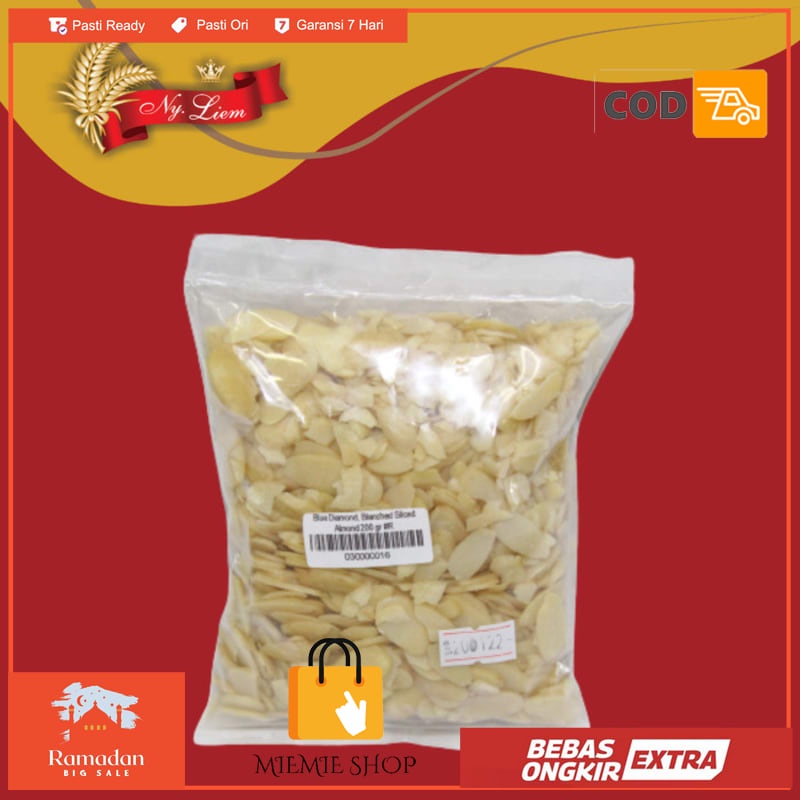 

Blanched Sliced Almond / Almond Potong 200 gram