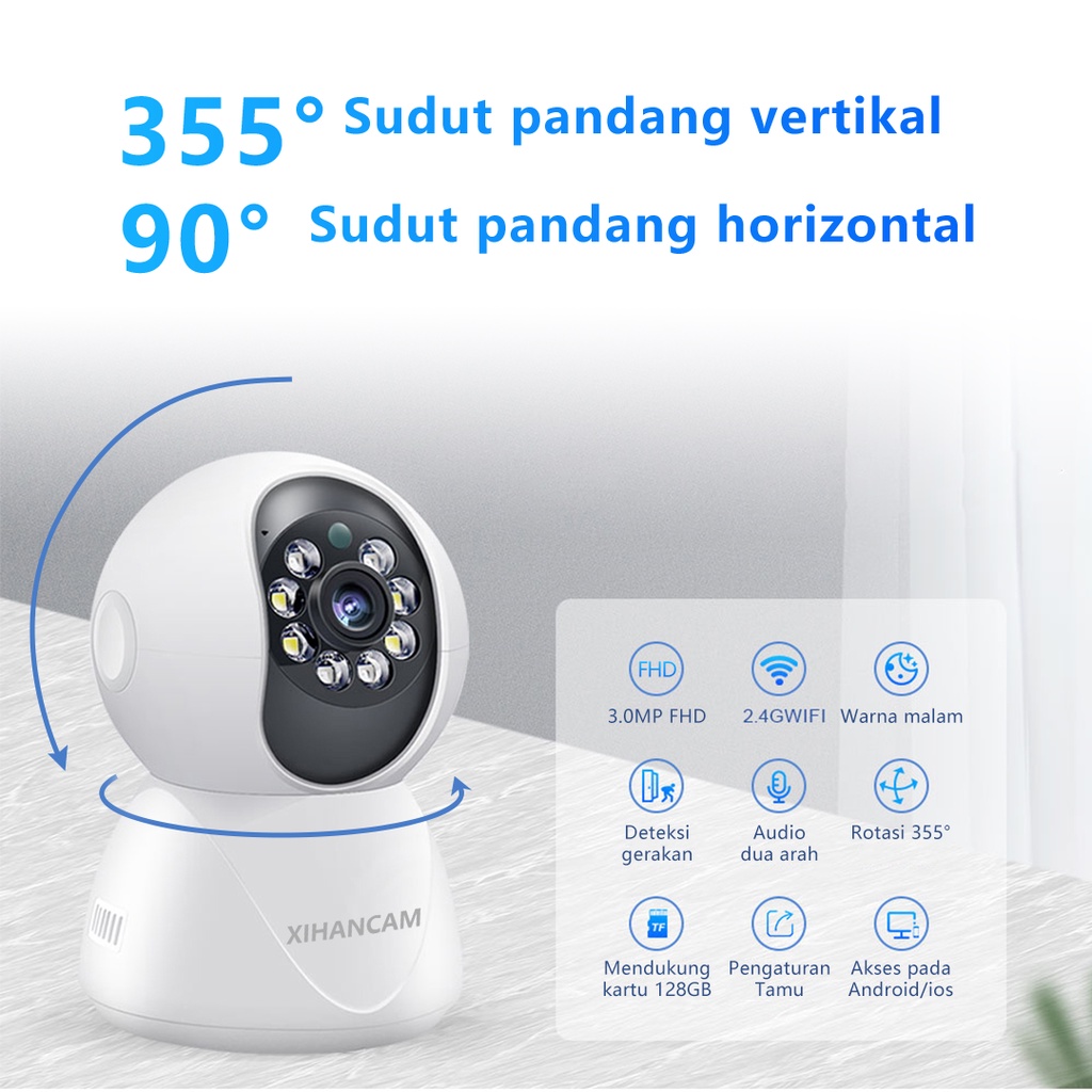 XIHANCAM Smart Cctv Wireless 4MP IP Camera Cctv Wifi Kamera Cctv Murah Lampu Cctv Kamera Wifi Jarak Jauh Lewat HP Kamera Pengintai Indoor PTZ Iot Home Automation