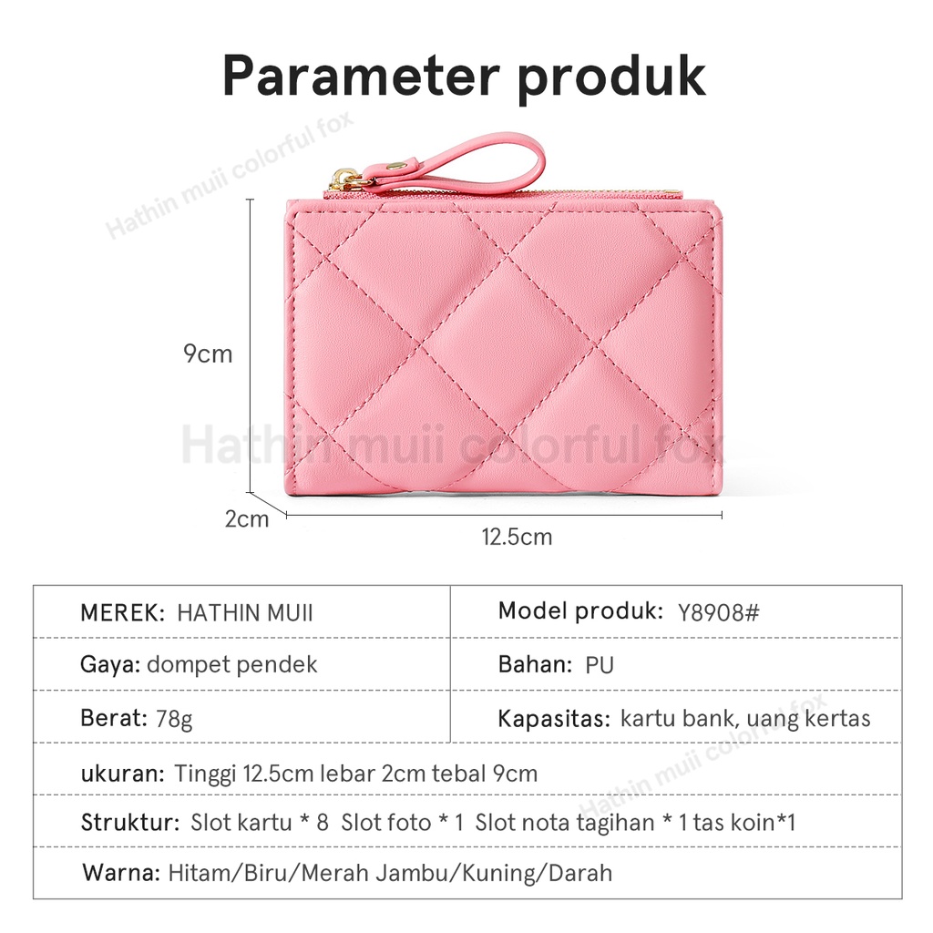 DOMPET LIPAT WANITA Dompet Pendek  KULIT PU Leather PREMIUM KOREA IMPORT SLOT KARTU RESLETING KOIN DOMPET -  Velvet Wallet