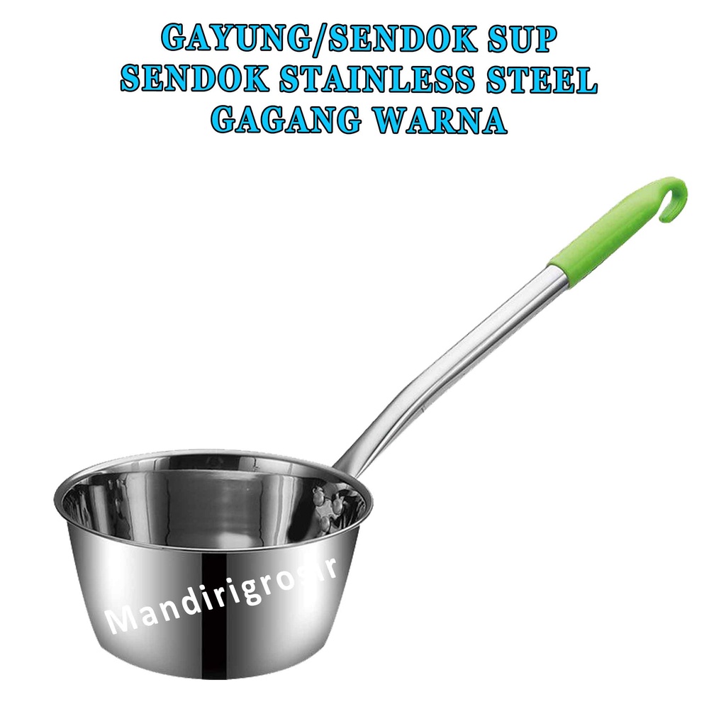 Sendok Stainless Steel* Gayung Sendok Sup* Gayung Pegangan Warna* Multifungsi