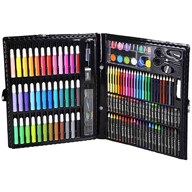 ELDE 1 - Perlengkapan menggambar crayon set 208 pcs lengkap dan 150 pcs Crayon Set Mewarnai Melukis Pensil Menggambar 150 Pcs / Alat Tulis Anak / alat anak gambar