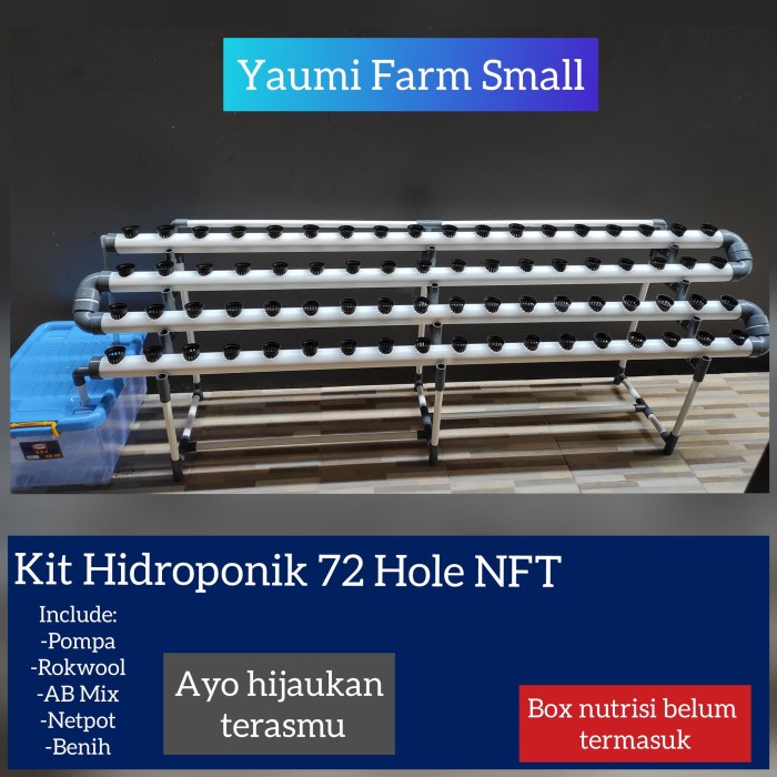 Terlaris Paket Instalasi Kit Hidroponik 72 Hole Nft