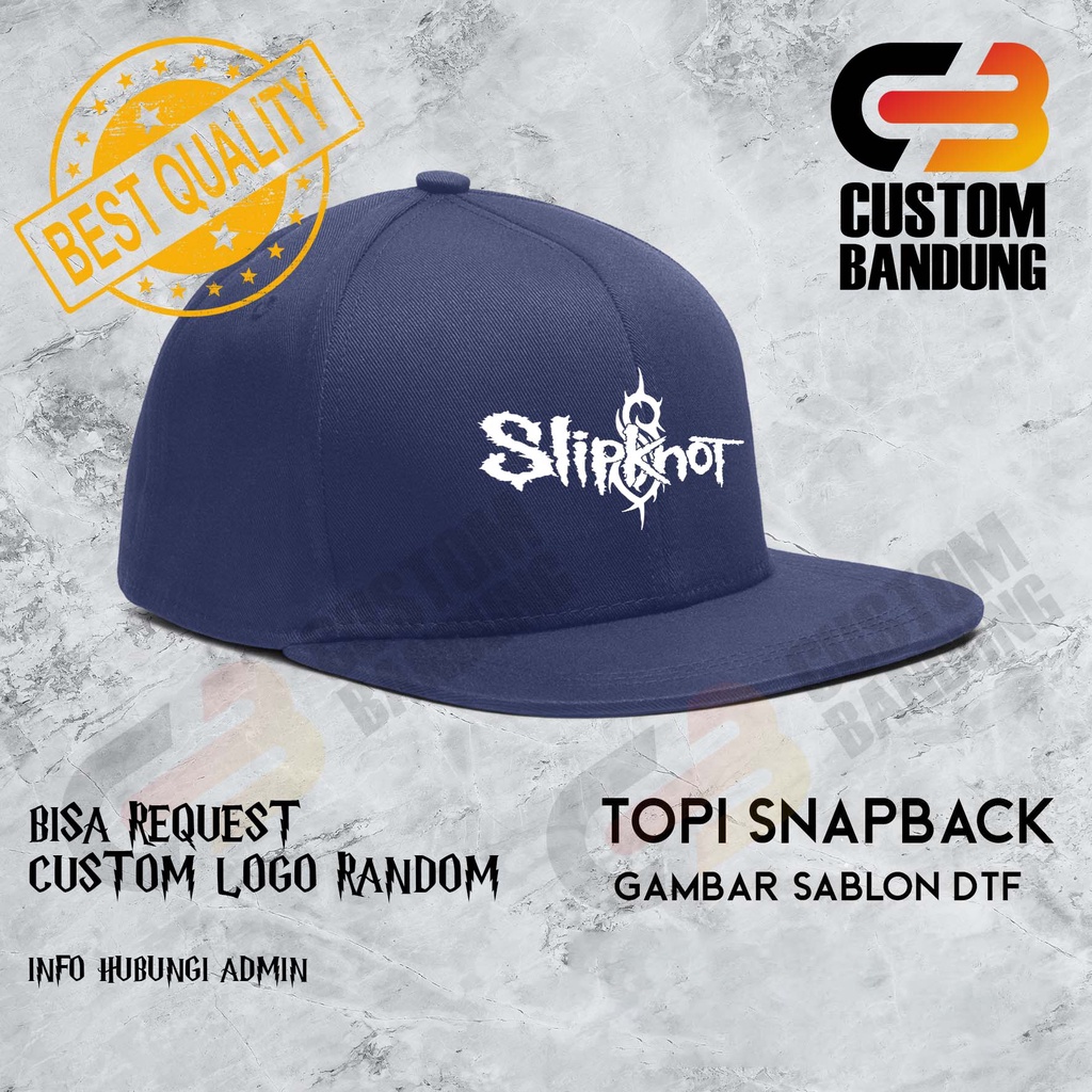 Topi Snapback SLIPKNOT  Pria Wanita Topi Cap Bisa Tulis Nama Bisa COD Original High Premium Quality