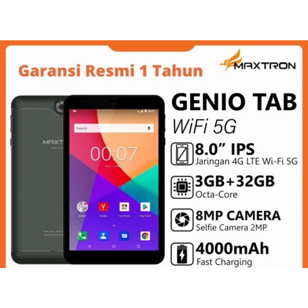 Tablet Murah MAXTRON GENIO Smart TAB 8 RAM 3-32GB GARANSI RESMI