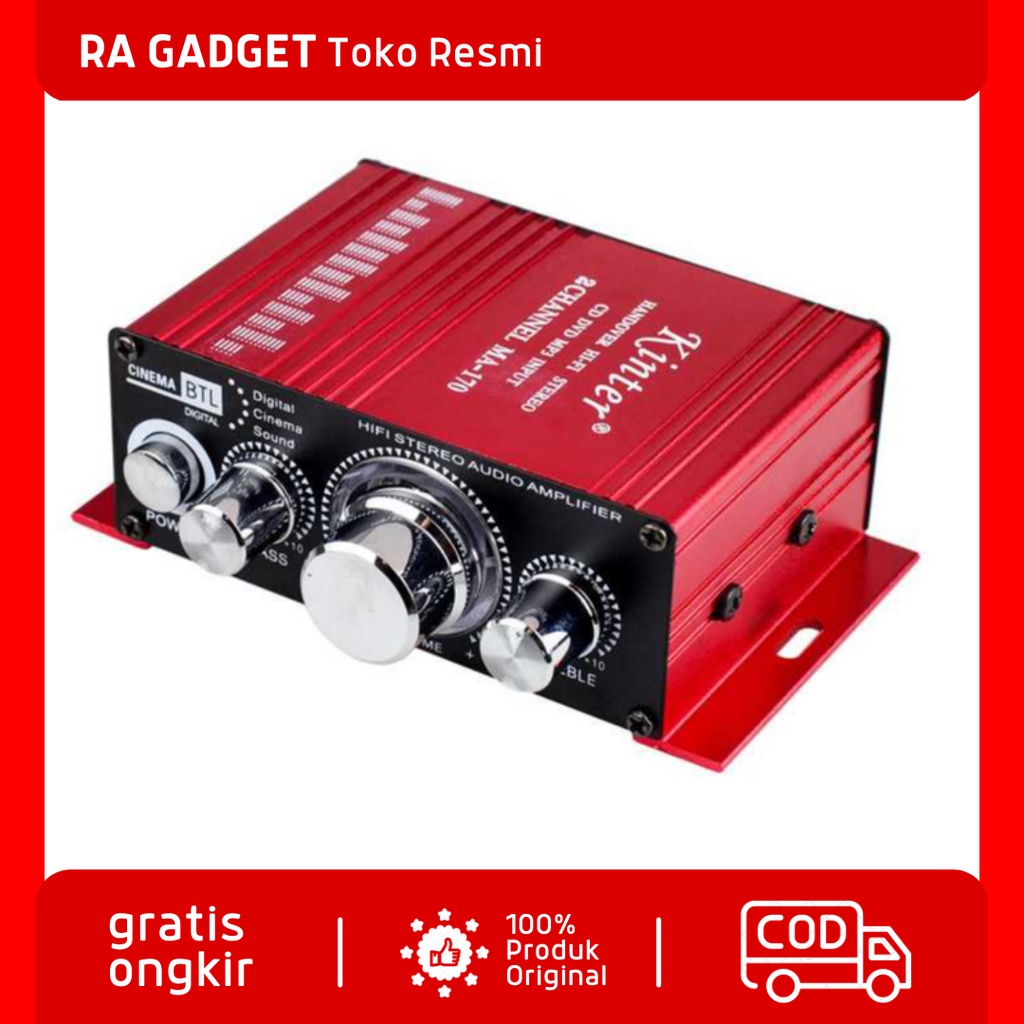 Hi-Fi Stereo Amplifier Speaker 2 channel 20W / Amplifier Subwoofer Mini Rakitan Audio Super Full Bas