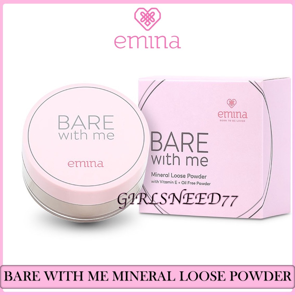 EMINA BARE WITH ME MINERAL LOOSE POWDER / BEDAK TABUR EMINA 8gr GIRLSNEED77